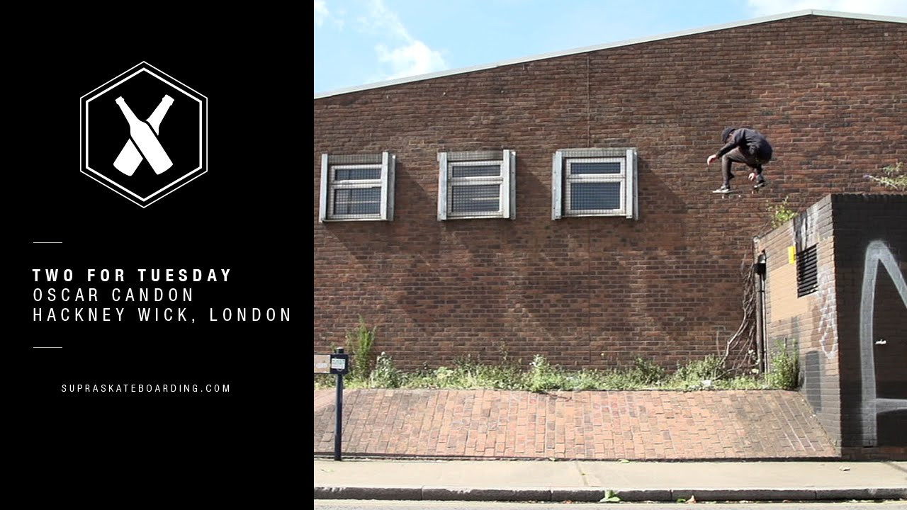 www.SupraSkateboarding.com<br /><br />We went to skate this bank spot in London but Oscar seen another spot there. Muska went and found a piece of wood to put on the roof for a make shift runway for Oscar to put it down. Ollie over the wall into the bank by Oscar Candon.<br /><br />Two For Tuesday is our new weekly feature dropping every Tuesday on SupraSkateboarding.com and Instagram. It will consist of one trick two angles, one angle regular speed and a slo-mo, or just two tricks.<br /><br />@SupraSkateboarding<br />@oscarcandon<br /><br />Video:<br />Alan Hannon<br />@alan916<br />Dennis Martin<br />@dirtyklips