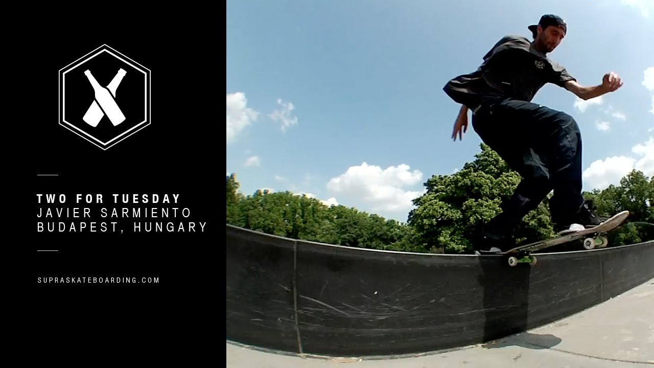 www.SupraSkateboarding.com<br /><br />Javier has honed in some serious skills over the years. Here is a few tricks from Budapest that confirms the previous sentence.<br /><br />Two For Tuesday is our new weekly feature dropping every Tuesday on SupraSkateboarding.com and Instagram. It will consist of one trick two angles, one angle regular speed and a slo-mo, or just two tricks.<br /><br />@SupraSkateboarding<br /><br />Video: <br />Alan Hannon<br />@alan916