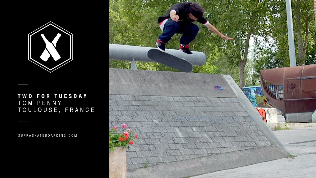 www.SupraSkateboarding.com<br /><br />Tom Penny is a master of style and today's Two For Tuesday is an example of just that.<br /><br />Two For Tuesday is our new weekly feature dropping every Tuesday on SupraSkateboarding.com and Instagram. It will consist of one trick two angles, one angle regular speed and a slo-mo, or just two tricks.<br /><br />@SupraSkateboarding<br /><br />Video: <br />Dennis Martin<br />@Dirtyklips