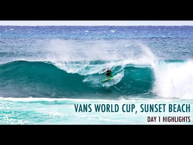 http://www.thesurfchannel.com<br /><br />The 2012 Vans World Cup of Surfing kicked off November 27th as the second jewel of the 30th anniversary Vans Triple Crown of Surfing hydrated by vitaminwater. A new double overhead swell (at mainland standards) hit Sunset Beach, and at this size the waves can be even more challenging than on the giant, life-threatening days. There were several athletes unable to find the back up scores they needed to advance into the next round, including Dane Reynolds (USA), Aritz Aranburu (EUK) and Stu Kennedy (AUS). Those that made it through will continue on to compete for the $1 million at stake in the Triple Crown series. Check out The Surf Channel Heat Highlights episode from Day 1 of Vans World Cup competition.<br /><br />Footage by Vans<br />_______________________________________________<br /><br />The Surf Channel is an original, free, ad supported television network delivered on cable, satellite and IPTV services, web and wireless. The Video On Demand television network can be found on cable, satellite, telco and digital. Distribution partners include: Comcast, Cox Communications, DirecTV, Dish Network, Filmon.com. <br /><br /><br />For industry news around the clock and to find out about the upcoming television launch, check out:<br />http://www.TheSurfChannel.com<br />http://www.Facebook.com/TheSurfChannel<br />http://www.Twitter.com/TheSurfChannel <br /><br />* Twitter/Instagram your best barrel face to win prizes every month to #TheSurfChannel #BarrelFace, and 'Like' us on Facebook to join history's first network dedicated to the great sport of surfing