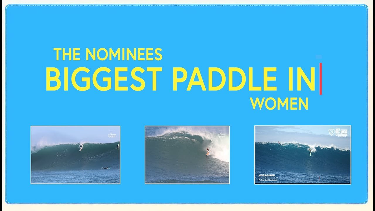 While the biggest rides of the year will inevitable be jet-ski assisted, the biggest paddle-in rides surely deserve the most respect. There's nothing easy about putting your head down, scratching over that ledge and hoping for the best. Congratulations to the WOMENS finalists for paddle-in wave of 2024 -- all of them deserve respect. And one will win the money. Find out live when the Big Wave Challenge award show airs live on FuelTV, October 19th. <br /><br />@bigwavechallenge <br />@surfermag <br />@5hourenergyshot Take Your Shot.