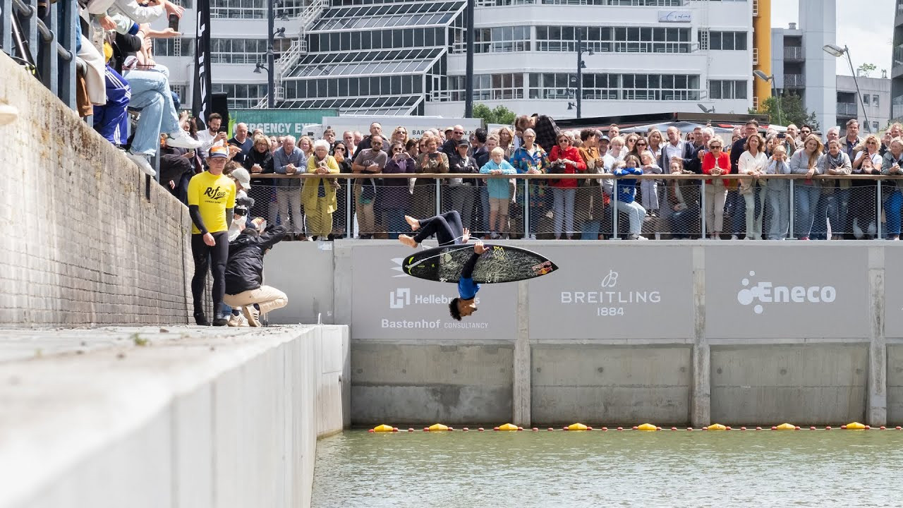 Brazilian pro surfer Italo Ferreira was the star guest at the grand opening of @rif0103, the world's first urban wave pool.<br /><br />The hyperactive world champion surfer put on a highly entertaining show for all who attended the event held in Rotterdam, Netherlands, on July 6, 2024.<br /><br />Ferreira was completely stoked and fired up.<br /><br />The goofy-footer unveiled all his talent, performing acid drops, 360, and aerial moves on the 21-meter wide, 130-meter long wave-generating Dutch canal.<br /><br />For more information about RiF010:<br />https://www.surfertoday.com/surfing/rif010-the-downtown-rotterdam-wave-pool