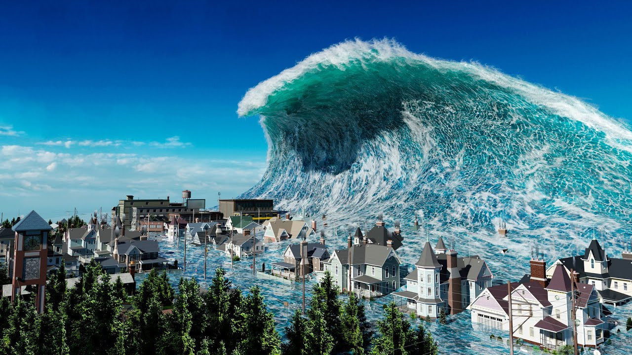 Watch a video featuring the most impressive and breathtaking pictures of tsunamis generated by image editing and photo retouching software.<br /><br />These unreal, photoshopped depictions of a devastating tsunami are a graphic representation of the rare series of enormous waves triggered by earthquakes.<br /><br />Tsunami is a Japanese word meaning "harbor wave."<br /><br />The killer wave reaches speeds of around 500 miles per hour (804 kilometers per hour) - similar to the speed of a jet airliner - and cannot be fully predicted.<br /><br />Nearly 80 percent of all tsunamis occur in the so-called Pacific Ring of Fire.<br /><br />Although rare, a meteor can trigger a tsunami that produces 100-foot (30-meter) waves.<br /><br />The largest tsunami wave ever recorded measured 1,720 feet (524 meters). It took place on July 9, 1958, in Lituya Bay, in the southeast of Alaska.<br /><br />A tsunami could display a wavelength of up to 300 miles (482 kilometers), which is incomparably more than the 100 feet (30-40 meters) of normal ocean waves.<br /><br />When a tsunami warning is issued, don't wait a second longer - evacuate as soon as possible and keep a distance from infrastructures.<br /><br />Make sure you stay informed - listen to the radio and check out the internet for news and emergency updates.<br /><br />Keep calm and alert, communicate, and share information about your location.<br /><br />Learn more:<br />https://www.surfertoday.com/environment/35-interesting-facts-about-tsunamis