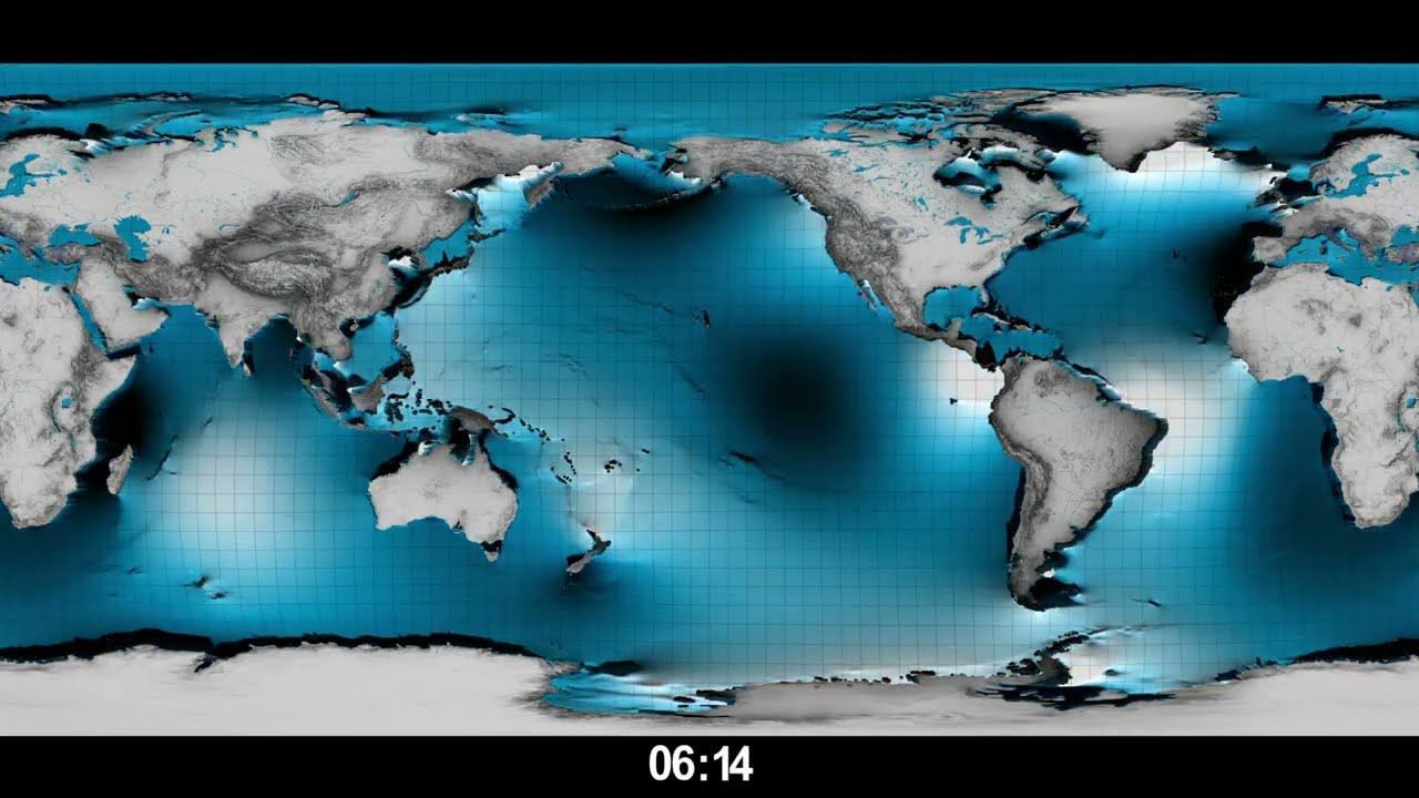 Ocean tides aren't simple.<br /><br />If Earth didn't have continents, tides would be huge bulges of water moving westward with the moon and sun.<br /><br />This cool animation shows tides as a mix of waves spinning and getting trapped at different speeds.<br /><br />Waves mostly flow freely westward, only near Antarctica.<br /><br />But even there, it gets tricky as waves come together or split under Antarctic ice.<br /><br />In the North Atlantic, waves mostly swirl counterclockwise, smaller in the middle of the ocean but bigger near the edges, especially near northwest Europe and Britain.<br /><br />Waves go round and round New Zealand, making high tide on one side and low tide on the other.<br /><br />Special satellites like Topex/Poseidon and Jason were sent to study this. They acted like flying tide meters.<br /><br />After years of gathering data, scientists figured out how tides work in different places.<br /><br />With this info and knowing exactly where the Sun and Moon are, we can predict tides anywhere, anytime.<br /><br />The video shows data from a bit more than a day, and the tide levels are exaggerated to help us see how they change worldwide.<br /><br />Learn more:<br />https://www.surfertoday.com/surfing/10-interesting-facts-about-tides<br />https://www.surfertoday.com/surfing/what-causes-tides