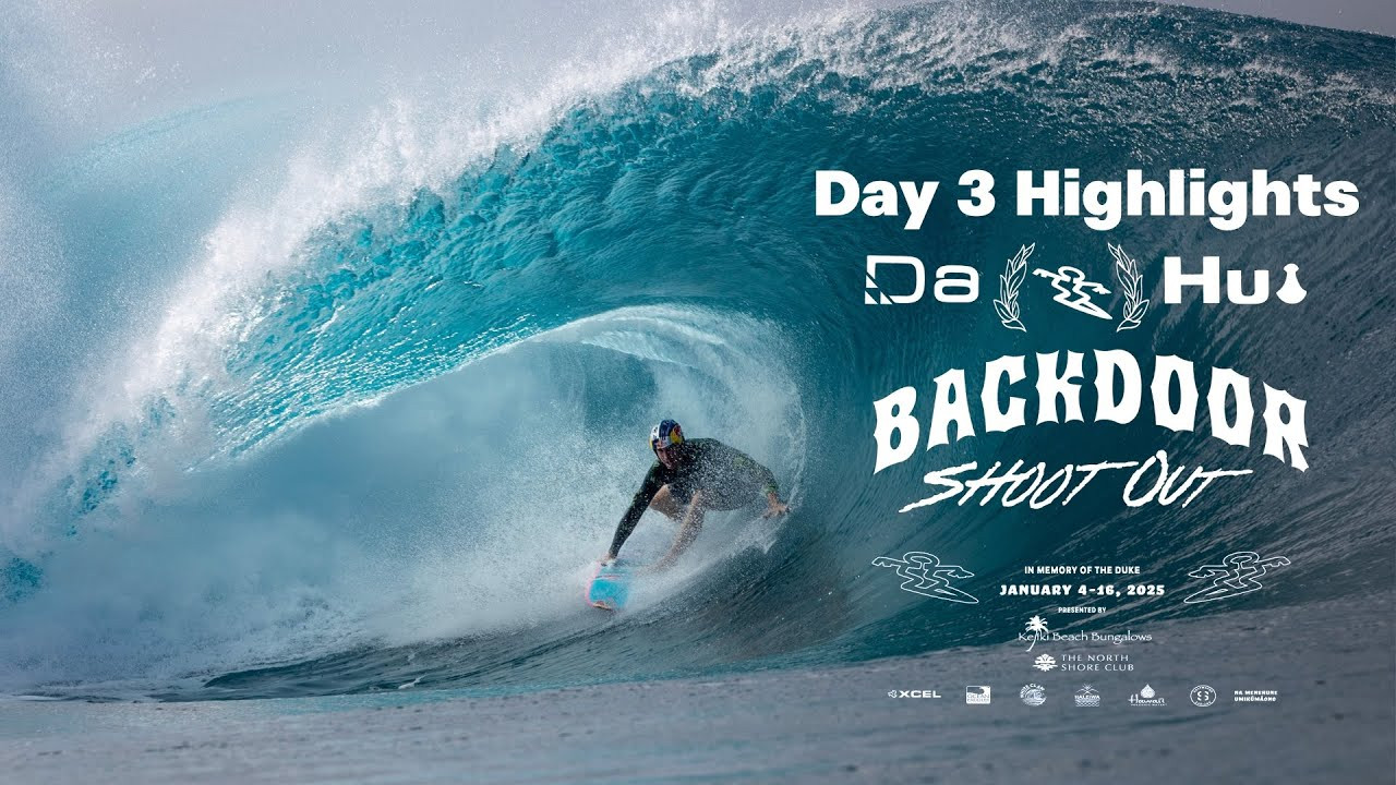 After a few straight days of maxed-out near-XL swell and wonky Kona winds, the ocean settled down a smidge for Day 3 of the Da Hui Backdoor Shootout. 'Settling down’ for the North Shore is relative, of course, as it was still a slabby, apexed 6-8-foot-Hawaiian in the ever-so-lightly misted morning, with just a lick of texture left over on the surface.<br /><br />Two rounds of 8 heats ran the entire day and while Pipe seemed to show her glory every other heat (as opposed to every), those in teams whose heats fell in that ON category, sure saw the glory.<br /><br />Shayden Pacarro of Team New Earth Project, for example, had a heat in the morning where he body-pumped through two separate Pipeline drainers to exit after the spit, while Ivan Florence was also totally in rhythm both heats, collecting high scores for Team 96712. Billy Kemper of Team North Shore Boys kick-stalled into a particular ledgy Banzai set before being blown out into the channel, as well. <br /><br />While the winds got a little bitchy in the arvo (only a little, though), the every-other-heat-is-firing mood of the ocean continued with solid sets still marching in. Maikai Burdine got a particularly deep smoker (one of the waves of the day) for Team Volcom, while Clay Marzo seemed to be break-dancing inside of barrels for Team Snapt5. Usual suspects Billy Kemper, Jamie O’Brien and Barron Mamiya put in more solid work for Team North Shore Boys in their second heats, and never to be ignored, Team Peru took advantage of their “on-again” heats with epic rides by Alonso Correa and Cristobal de Col.<br /><br />Tune in for Finals Day of Da Hui Backdoor Shootout on our next run of swell!<br /><br />-----------------------------------<br /> Subscribe: <br /> http://www.youtube.com/subscription_center?add_user=surfline<br /> <br /> Become a Surfline Premium Member: <br /> https://surfl.in/2Cd36tF<br /> ----------------------------------
