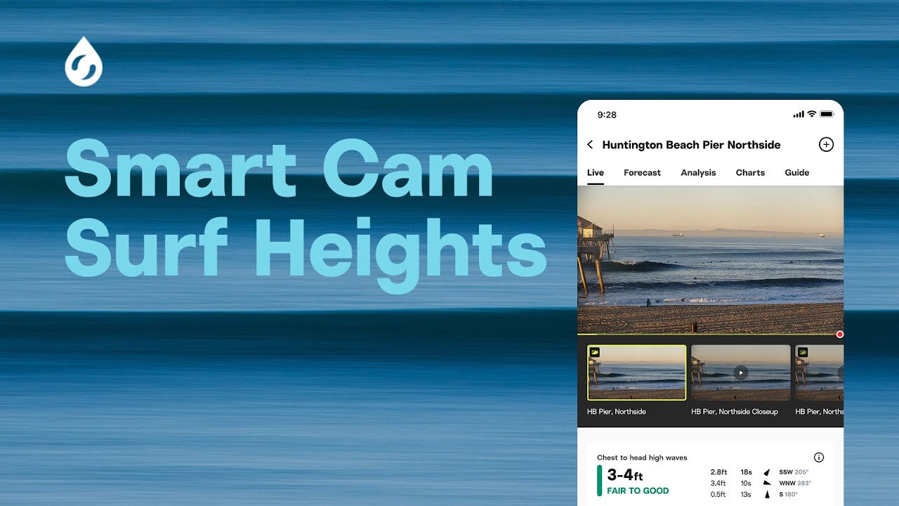 Calling wave size can be subjective. It can depend on where you are in the world, your skill level, or even how tall you are. Now with Smart Cams, we can observe and measure the height of every wave, by identifying the peak and trough of every wave and measuring that distance.<br />Surf heights from the Smart Cam are available at any spot with a Smart Cam, which you can identify with the neon yellow cam icon. You can see where the surf height data comes from underneath the surf height condition card.<br />0:00 Intro<br />0:22 Smart Cam surf height<br />0:32 Where to find observed surf heights<br />0:43 How Smart Cams measure surf height<br />-----------------------------------<br /> Subscribe: <br /> http://www.youtube.com/subscription_center?add_user=surfline<br /> <br /> Become a Surfline Premium Member: <br /> https://surfl.in/2Cd36tF<br /> ----------------------------------