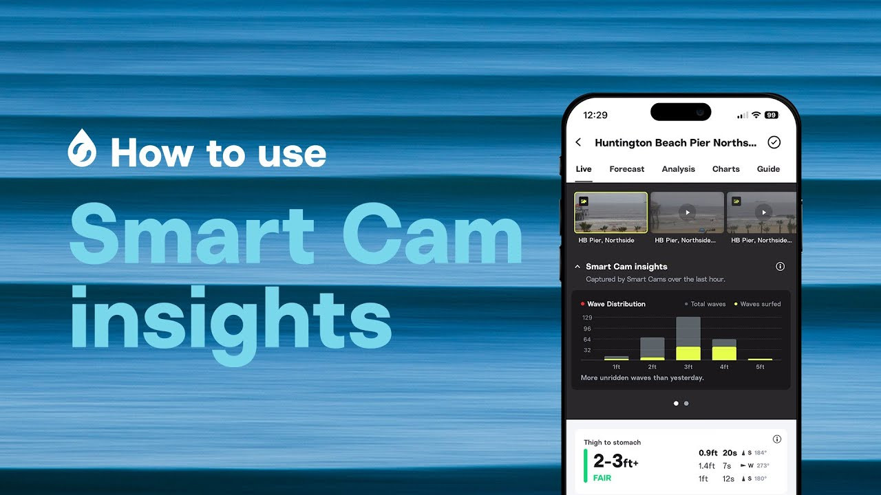 Wave Distribution and Crowd metrics help you get a better understanding of the day’s conditions at your spot and see how many waves are going unridden.<br /><br />Wave Distribution and Crowd are available at any spot that has a Smart Cam, which you can identify with the neon yellow cam icon.<br /><br />Smart Cam tech is currently available on iOS, Android and web in the US.<br />-----------------------------------<br /> Subscribe: <br /> http://www.youtube.com/subscription_center?add_user=surfline<br /> <br /> Become a Surfline Premium Member: <br /> https://surfl.in/2Cd36tF<br /> ----------------------------------