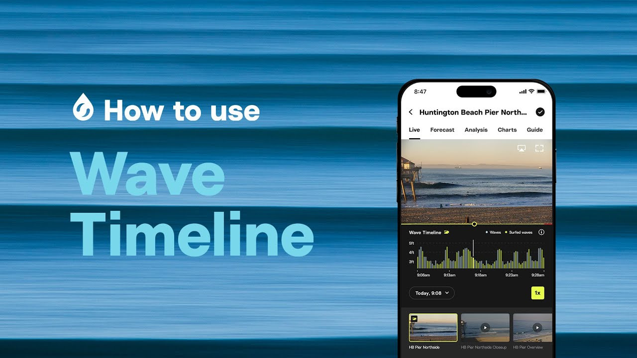 Powered by our Smart Cam tech, Wave Timeline adds a scrubbable graph to below the cam. With the graph, you can easily navigate through recent conditions, see frequency and consistency of set waves, view wave height, and find ridden waves.<br />Wave Timeline is available at any spot that has a Smart Cam, which you can identify with the neon yellow cam icon.<br />Smart Cam tech is currently available on iOS, Android and web in the US.<br /><br />-----------------------------------<br /> Subscribe: <br /> http://www.youtube.com/subscription_center?add_user=surfline<br /> <br /> Become a Surfline Premium Member: <br /> https://surfl.in/2Cd36tF<br /> ----------------------------------