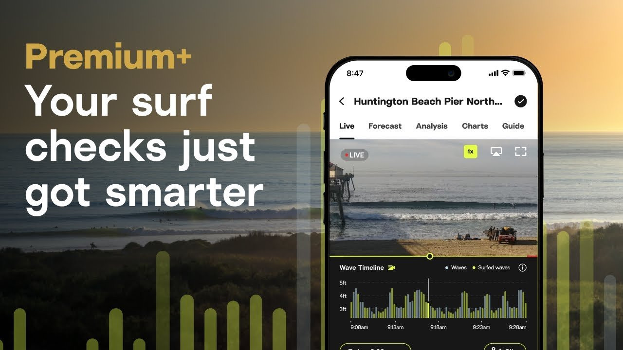 Try free today: https://www.surfline.com/lp/premiumplus<br /><br />Come see the future of surf checking. Introducing Premium+, with cams that don’t just see, but observe. Wave height, frequency, numbers in the water, what waves they’re catching (and not catching), and the simplest way to find and store your own session afterward. All this at a glance.<br /><br />Now available on iOS and Web in the USA. Coming soon to Android, and worldwide.<br />-----------------------------------<br /> Subscribe: <br /> http://www.youtube.com/subscription_center?add_user=surfline