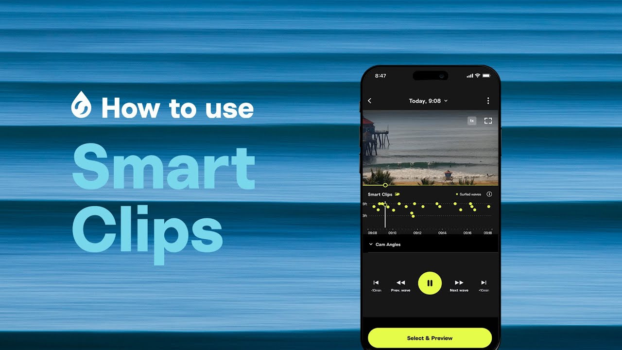 Our Smart Clips uses AI to identify ridden waves, helping you easily find your clips without having to remember the exact time you caught a wave.<br /><br />Smart Clips is available at any spot that has a Smart Cam, which you can identify with the neon yellow cam icon.<br /><br />Smart Cam tech is currently available on iOS and web in the US.<br />-----------------------------------<br /> Subscribe: <br /> http://www.youtube.com/subscription_center?add_user=surfline<br /> <br /> Become a Surfline Premium Member: <br /> https://surfl.in/2Cd36tF<br /> ----------------------------------