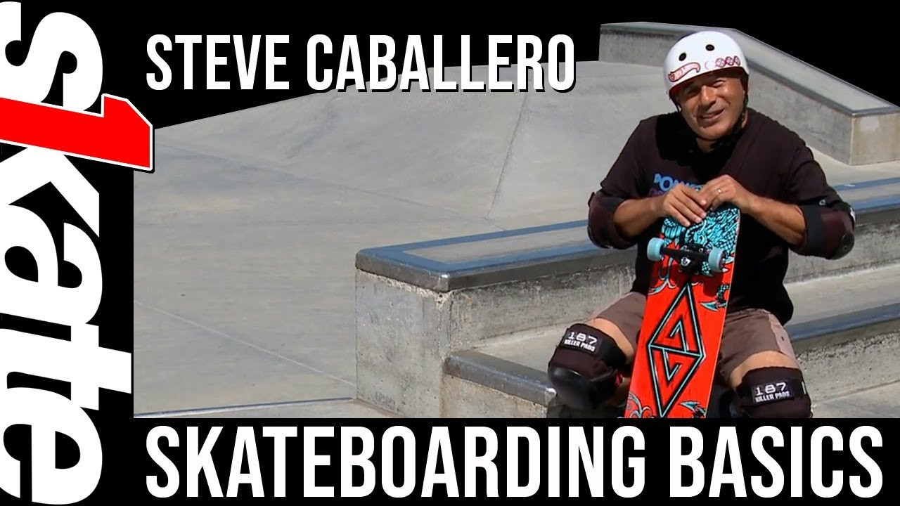 Steve Caballero teaches you the components of a skateboard, how to ride, push, tic tac, and about safety equipment. Then it's on to dropping in, learning fakies, kick turning, carving, and how to fall with knee pads. After watching this video by Powell Golden Dragon with Steve, Caleb and Clover Caballero you will know the basics of skateboarding.<br /><br />For more advanced tips with Steve - https://youtu.be/FBf6vVZosgU<br /><br />Like CAB on FACEBOOK: https://www.facebook.com/stevecaballeroofficial<br />Follow CAB on INSTAGRAM: https://instagram.com/steviecab/