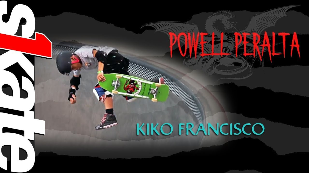 At age 12, Kiko Francisco rips in the Vans Combi on his Powell-Peralta mini skateboard. <br />http://www.skateone.com/complete-skateboards/mini?soc_brand_name=Powell-Peralta