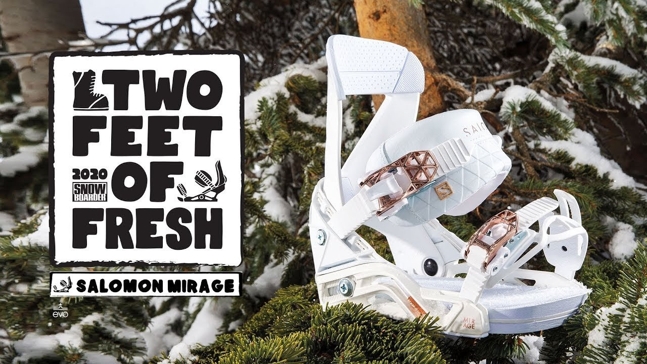 Days filled with park laps require a boot-to-board connection that will sustain run after run in the freestyle section. Which is why Salomon created the Mirage, a binding designed with a skate-like feel that goes easily from jump line to jib line and back again. Loaded with Salomon’s lauded tech and designed specifically for female riders, riding is believing with the Mirage binding. The binding utilizes Salomon’s ShadowFit Technology, which is highlighted by a flexible urethane heel loop that offers an anatomical fit that molds to the back of each boot. It’s ultra comfortable, combining ample support with flexibility and culminating in natural board-feel that enhances the surfiness of every turn and enables nuanced movement and quick adjustments. Emma Crosby was convinced, saying, “These bindings are super responsive and smooth after just one lap. I feel stable and confident in them.” SCS + Full SVA padding underfoot provides ample shock absorption, keeping landings comfortable. A brand new highback has medium stiffness along with a strategic flex at the top for calf comfort. You might think you’re seeing things, considering all the tech that is packed into this binding, but you’re not—it’s just the Mirage.<br /><br />For the latest from Snowboarder Magazine check out:<br />https://www.snowboarder.com/<br />Facebook - https://sbdr.co/Facebook<br />Instagram - https://sbdr.co/Instagram<br />Twitter - https://sbdr.co/Twitter<br />YouTube - https://sbdr.co/YouTube