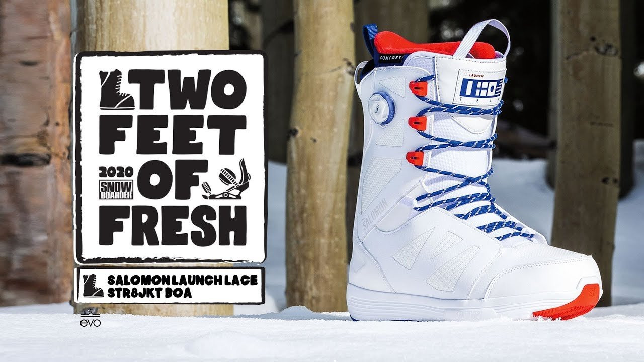 Not one to be satisfied with the status quo, Salomon recently went back to the drawing board in an effort to make their existing options even better. The result is the exclusive Fit to Ride Construction, which boasts boots that are thinner, lighter, and more compact. The Launch Lace STR8JKT Boa benefits from this process, 10% lighter and more streamlined than ever before, with enhanced durability. The Launch was developed by the Salomon team, and if it is good enough to stand up to the demands of Bode Merrill, Chris Grenier, and Jesse Paul, well, it’s pretty damn good. Comfort is paramount in this boot, which also features Salomon’s new Fit to Ride Liners that are constructed for maximum warmth, superior wrapping and heel hold, and zero pressure points. The redesigned STR8JKT Boa couples traditional liner laces with the Boa harness to securely hold the heel, keep things extra comfortable, and provide easy fit customization. When it comes to riding that’s rooted in a freestyle ethos, the Launch performs, Fit to Ride from the first day of the season to the fiftieth, and then some. <br /><br />Full specs on the site. <br /><br />For the latest from Snowboarder Magazine check out:<br />https://www.snowboarder.com/<br />Facebook - https://sbdr.co/Facebook<br />Instagram - https://sbdr.co/Instagram<br />Twitter - https://sbdr.co/Twitter<br />YouTube - https://sbdr.co/YouTube