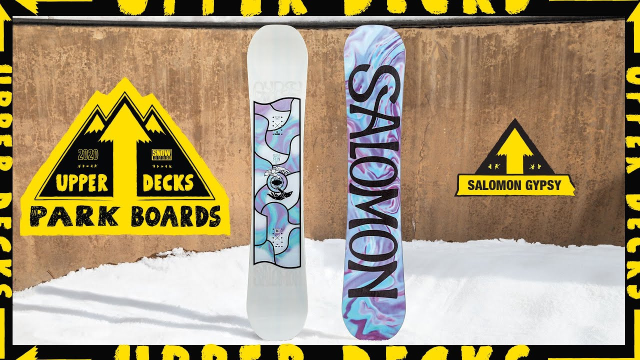 With Upper Decks, SNOWBOARDER is providing our readers with insights, images, and other details culled from putting a handful of new terrain park performers through their paces for five days of jibbing, jumping, and carving amongst the freestyle features of Aspen Snowmass, Colorado. Providing the action and impression of the top park boards in stores this fall are former Forum pro and prolific video part protagonist, Eddie Wall and 2019 MS Superpark Standout Emma Crosby alongside the SNOWBOARDER Editorial Staff. This is SNOWBOARDER's take on the Salomon Gypsy. <br /><br />The Gypsy has been a staple in Salomon’s line up since 2010, and for good reason: as Desiree Melancon’s board of choice, the Gypsy strikes an ideal balance between response and playfulness. This means that when it comes to park laps, the Gypsy provides; it is stable for jumping and smooth for jibbing, plus its Quadrilizer sidecut can handle high-speed carves. Salomon’s Rock Out Camber profile contributes to this balanced board feel; it is flat between the bindings, cambered near the feet, and rockered on the tip and tail, a trifecta that combines stability, agility, and pressability and is perfect for the freestyle set. The carbon stringers of the Popster Booster core further enhance the Gypsy’s pop, so both olleing and pressing are energetic and easy. The bottom line is the Gypsy is a true all-around park performer.<br /><br />For the latest from Snowboarder Magazine check out:<br />https://www.snowboarder.com/<br />Facebook - https://sbdr.co/Facebook<br />Instagram - https://sbdr.co/Instagram<br />Twitter - https://sbdr.co/Twitter<br />YouTube - https://sbdr.co/YouTube