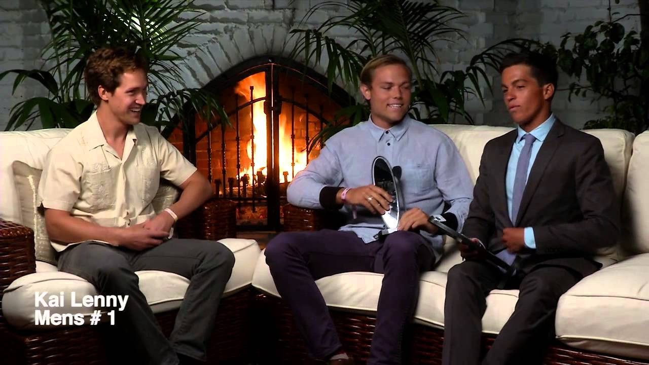 Kai Lenny and Slater Trout backstage interviews after their wins for Male #1 and #2 (respectively) at the 2013 SUP Awards.