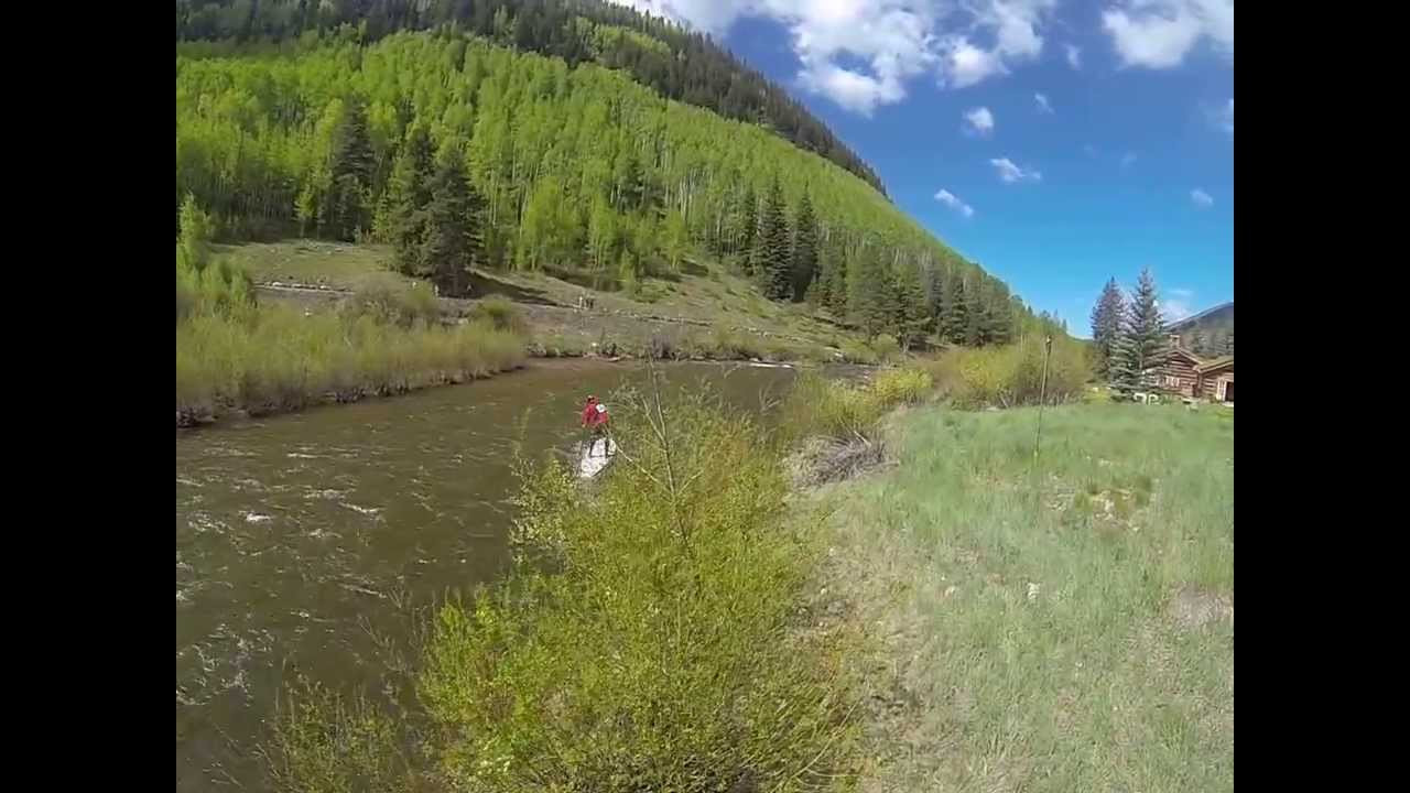 The Go Pro Mountain Games SUP Sprint started in East Vail on beautiful Gore Creek