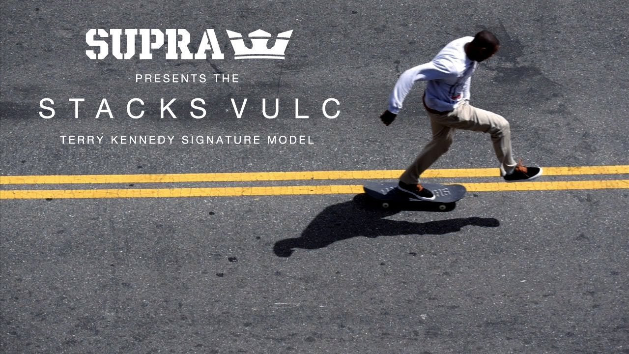 Terry Kennedy's influential signature Stacks low top with its contemporary skate shoe design has been newly reconstructed from a slimmer last and features a vulcanized sole that provides increased traction and enhanced board feel. The Terry Kennedy signature Stacks Vulc will be available at better skate retailers and suprafootwear.com.<br /><br />music courtesy:<br />Fly Society<br />"All The Shit They Owe Me"<br />Fly Society Music Production<br /><br />SITE: http://www.suprafootwear.com<br />FACEBOOK: http://www.facebook.com/suprafootwear<br />TWITTER: http://www.twitter.com/suprafootwear<br />INSTAGRAM: http://instagram.com/suprafootwear<br />PINTEREST: http://www.pinterest.com/suprafootwear<br />TUMBLR: http://www.suprafootwear.tumblr.com/<br />VIMEO: http://www.vimeo.com/suprafootwear