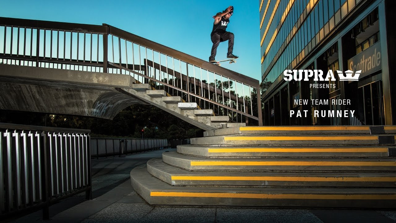 "Growing up as a kid in a small town in New York," Pat Rumney says in his SUPRA intro video, "it was always a dream of mine to get the chance to move out to California and skate some of these spots that I always watched in videos." And that dream came true. See Pat Rumney, the most recent addition to the SUPRA team, skating some classic Southern California spots with the very team he grew up emulating.<br /><br />SITE: http://www.suprafootwear.com<br />FACEBOOK: http://www.facebook.com/suprafootwear<br />TWITTER: http://www.twitter.com/suprafootwear<br />INSTAGRAM: http://instagram.com/suprafootwear<br />PINTEREST: http://www.pinterest.com/suprafootwear<br />TUMBLR: http://www.suprafootwear.tumblr.com/<br />VIMEO: http://www.vimeo.com/suprafootwear