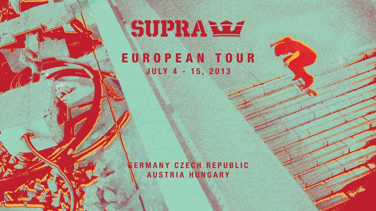 On the last SUPRA European Tour, Chad Muska was messing around in the hotel room one day with some beats and Tom Penny was inspired to freestyle over them. Team manager Dennis Martin happened to be there to capture the amusing results. The in-camera audio of their raw and impromptu experiment was recently resurrected and accompanies this video collage from the team's last European Tour. Enjoy. And there will be more where that came from when Tom, Chad, and the entire SUPRA team descend on Berlin on July 4 for the start of the SUPRA 2013 European Tour.<br /><br />TOUR SCHEDULE:<br /><br />04 JULY<br />BERLIN, GERMANY<br />SKATE HALLE BERLIN: Demo 6pm-8pm<br />Revaler Str. 99, 10245 Berlin <br />www.skatehalle-berlin.de<br /><br /><br />05 JULY<br />BERLIN, GERMANY<br />TITUS: Signing 5pm-7pm (BBQ and bowl jam in-store)<br />Karl Liebknecht Str. 9, 10178 Berlin<br />+49 (30) 30875344.<br /><br /><br />08 JULY<br />PRAGUE, CZECH<br />SNOWBITCH SHOP: Signing 5pm-7pm<br />Vodickova 41, Prague<br />+49 054 2212634<br /><br /><br />09 JULY<br />PRAGUE, CZECH<br />STARLIN SQUARE: Demo 6pm-8pm<br />Letenske Sady, Prague<br /><br /><br />11 JULY<br />VIENNA, AUSTRIA<br />FREEDOM SKATE SHOP: Signing 5pm-7pm<br />Zielergasse 281070, Vienna<br />+43 676 5422667<br /><br /><br />12 JULY<br />VIENNA, AUSTRIA<br />DONAU SKATEPARK: Demo 6pm-8pm<br />Donau Park, Vienna<br /><br /><br />13 JULY<br />GRAZ, AUSTRIA<br />FREEDOM SKATE SHOP: Signing 5pm-7pm<br />Klosterwiegasse 14, 8010 Graz<br />+43 676 3704433<br /><br /><br />15 JULY<br />BUDAPEST, HUNGARY<br />LOKAL SKATE SHOP: Signing 3pm-5pm<br />Dob U 18, Budapest<br />+36 204 009254<br />SZENT ERZSÉBET TÉR: Demo 6:30pm-8pm<br />Erzsébet Tér, Budapest<br /><br />SITE: http://www.suprafootwear.com<br />FACEBOOK: http://www.facebook.com/suprafootwear<br />TWITTER: http://www.twitter.com/suprafootwear<br />INSTAGRAM: http://instagram.com/suprafootwear<br />PINTEREST: http://www.pinterest.com/suprafootwear<br />TUMBLR: http://www.suprafootwear.tumblr.com/<br />VIMEO: http://www.vimeo.com/suprafootwear<br /><br />Like the song? Download it here: http://www.mediafire.com/download/jhidba66eue69zn/Muska_Penny_Freestyle.mp3