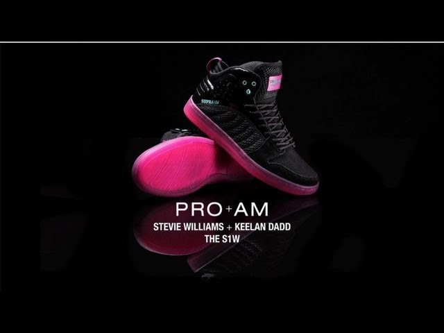 The SUPRA PRO + AM Collection features four signature pro model shoes redesigned by four different ams. The fourth and final installment in the PRO + AM Collection is a Stevie Williams signature S1W with a Keelan Dadd designed colorway.<br /><br />SITE: http://www.suprafootwear.com<br />FACEBOOK: http://www.facebook.com/suprafootwear<br />TWITTER: http://www.twitter.com/suprafootwear<br />INSTAGRAM: http://instagram.com/suprafootwear<br />PINTEREST: http://www.pinterest.com/suprafootwear<br />TUMBLR: http://www.suprafootwear.tumblr.com/<br />VIMEO: http://www.vimeo.com/suprafootwear