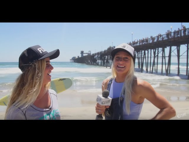 Professional surfer Tatiana Weston-Webb takes a moment to interview her good friend and rising surf star Caroline Marks at the Supergirl Pro in Oceanside. The girls chat with The Surf Channel, goof off with the mic, and ultimately go rogue in this hilariously genuine interview. <br /><br />http://www.TheSurfChannel.com<br />___<br /><br />The Surf Channel is an original, free, ad supported television network delivered on cable, satellite and IPTV services, web and wireless. The Video On Demand television network will be found on cable, satellite, telco and digital. Distribution partners include: Comcast, Cox Communications, DirecTV, Dish Network, Filmon.com.<br /><br />For industry news around the clock and to find out about the upcoming television launch, check out:<br /><br />http://www.TheSurfChannel.com<br />http://www.Facebook.com/TheSurfChannel<br />http://www.Twitter.com/TheSurfChannel<br />http://www.Instagram.com/TheSurfChannel<br /><br />* Twitter/Instagram your best barrel face to win prizes every month to #TheSurfChannel #BarrelFace, and 'Like' us on Facebook to join history's first network dedicated to the great sport of surfing.