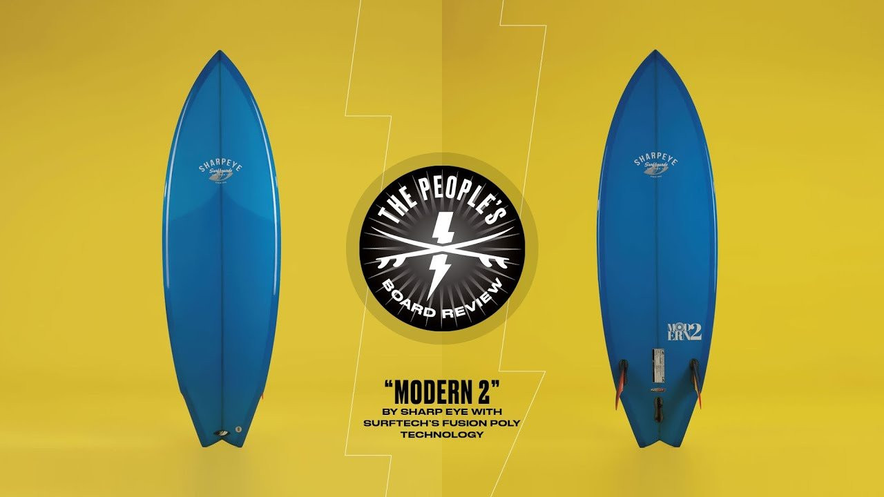 Board Specifications: https://surftech.com/sharp-eye-modern-2-fusion-poly/<br /><br /><br />Welcome back to The People’s Board Review, a board test series in which unsponsored, relatable rippers test out the latest surfboard designs and offer their unfiltered take. For this review, we put three different Surftech collaborations – boards designed by world-class shapers, then constructed with unconventional materials and processes for enhanced performance and durability – in the hands of four surfers to test out in clean, shoulder-high conditions at a typical California beach break. The craft included the “Untitled” by Haydenshapes, an honest-to-god rip stick with a friendly amount of foam; the “Twin Fin”, a (you guessed it) two-finned craft by Channel Islands that functions as a great all-arounder; and the “Modern 2”, a down-the-line, more classic twin shape from Sharp Eye.<br /><br />Here’s what you need to know about the “Modern 2”, a gorgeous, speedy craft to kill those summer doldrums:<br /><br />The Gist:<br />A classic MR-style twin outline paired with modern concave, rails and an optional trailer fin, the “Modern 2” offers the kind of down-the-line speed you’d expect from a traditional, stubby twin fin, but with a little more control and hold in the face. While it was designed by Sharp Eye shaper Marcio Zouvi to be a small-wave board for high-flyer Filipe Toledo, it's definitely more of an alternative-style groveler than a performance blade, and the “Modern 2” would fit nicely into any quiver in need of a chest-high-and-under board. According to Tester #1, who is 6-feet tall, 150 lbs. and rode the “Modern 2” in 5’6” x 19.75” x 2.5” 29.6L, “It paddled well and got into waves. I’d definitely say it’s more cruisy. It’d be a great board at a pointbreak, but it still worked well out here.” Surftech took this Sharp Eye design and constructed it with their Fusion Poly technology, which takes a classic polyurethane foam blank and adds a more durable epoxy lamination and deck patch, giving the board strength and keeping that familiar PU feel without making it too heavy.<br /><br />Speed: 6.7/10<br />With less drag beneath the board, twin-fins are built for speed, and the “Modern 2” is no exception. “I really like the speed,” says Tester #3, who is 5’10” and 180 lbs., but also rode the 5’6” version of the “Modern 2”, proving that it packs plenty of forgiving foam into its small package. “The last couple years, my go-to board has been a twin-fin, so I’m pretty familiar with this type of design. This is a board I’d be stoked to have in my quiver.”<br /><br /><br /><br />Frontside Maneuverability: 6/10<br />While Tester #1 gave the “Modern 2” 8 points for maneuverability, Tester’s #2 and #3 only gave it average marks in this category. “It’s a board to chill down the line on,” said Tester #2 (5’9”, 130 lbs.), who admitted that she’s partial to the type of drive you get with a more typical thruster. “It’s not really a high-performance board. But, I’ve also never found a fish that I really loved, so maybe it’s just not my type of board.”<br /><br />Backside Maneuverability: 5.7/10<br /><br />“This board surprised me, and worked better backside than I thought,” said Tester #1, who gave it a 7 in this category after bashing a couple of lips on back-to-back wedges. Tester #1 said that he generally doesn’t have much luck going backside with twins because he finds them sticky and difficult to redirect quickly, but the modernized tail template of the “Modern 2” and trailer fin were more conducive to backside surfing than your average twinnie.<br /><br /><br />Paddling: 8/10<br />The majority of “alternative” shapes paddle well, since they’re packed with extra volume to hone in on a different kind of “performance” – namely getting a lot of fun out of a little bit of ocean energy. The “Modern 2” is excels at this, and its paddling scores reflected that as all testers reported catching any wave they wanted with ease. If you’re eying the cams and seeing some gutless, mushy surf awaiting you at your local beachie, the “Modern 2” will help you make those lemons into lemonade.