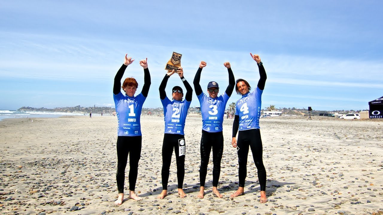 SURFER Magazine is pleased to announce the completion of stop one of the 2019 Oakley Surf Shop Challenge. Cooperating winds and peaky 3-4ft+ waves throughout the day made conditions at Seaside Reef in Cardiff, CA prime for the thirteen shops who competed for top southwest honors and the coveted ticket to Nicaragua.<br /><br />After four qualifying rounds in clean morning conditions five squads secured their positions in the final. Shops represented in the final heat were Hanger 94, Rusty Del Mar, Sun Diego Mission Beach, Surf Ride Oceanside, and Surf Ride Solana Beach. Conditions proved to be a little trickier for the final round as light onshore winds began to threaten. <br /><br />Surf Ride Oceanside was consistent through the entire day, finishing with the second highest team score behind Sun Diego Mission Beach in round one and then carrying that momentum to the finals where they had strong start. Early in the final round, their second surfer, team rider Levi Slawson, whammied his first wave, a 9.40 (total wave score 18.80) that proved critical towards their total point tally. With the final heat coming to close, Rusty Del Mar’s fourth and final surfer was unable to secure the 8.71 required to take the lead, thus crowning Surf Ride Oceanside as the winners. The 2018 Oakley Surf Shop Challenge National Champions will now have the chance to defend their title in Nicaragua.<br /><br />“The waves were a bit all over the place but we were able to get a few good ones”, said Surf Ride team rider Levi Slawson about the final heat. “I happened to get a perfect wave, the 9.4 whammy, and then all the boys just clutched it up and now we’re going to Nicaragua!”<br /><br />Congratulations to Surf Ride Oceanside team members Braeden Steele, Levi Slawson, Brent Reilly, Tanner Waite on taking the Southwest win. The 2019 win marks the eighth Southwest regional Surf Shop Challenge title for Surf Ride Oceanside. (2019, 2018, 2016, 2014, 2013, 2012, 2009, 2008)<br /><br />The Nixon Base Tide PRO-formance Award was presented to Surf Ride Oceanside competitor Levi Slawson for his aggressive backside tail release to airdrop during his team’s qualifying round.<br /><br />New for 2019, the Nixon Base Tide PRO-formance Award is presented to the athlete who performs the most radical and progressive maneuver during competition at each event, as decided by the judging panel. Winners receive a custom 2019 Nixon Base Tide Pro watch and other Nixon accessories.<br /><br />Special thanks to Oakley, SURFER and event partners Body Glove, Flexfit, Futures, Nixon, Mark & Dave’s, Merge 4, Reef, and Yeti for their support, without which the Surf Shop Challenge series would not be possible.<br /><br />Up next is the Southeast regional qualifier at New Smyrna Beach Inlet, New Smyrna Beach, FL where Sunrise Surf Shop will look to build on their regional dominance for a chance to compete at the Oakley Surf Shop Challenge National Championship in Nicaragua.<br /><br />Here is the full #SURFSHOPCHALLENGE 2019 schedule & waiting period:<br /><br />2019 Oakley Surf Shop Challenge Schedule<br /><br />• March 29 – Southwest – Seaside Reef, Cardiff, CA<br />o WINNER: Surf Ride Oceanside<br />• April 24/25 – Southeast – New Smyrna Beach Inlet, New Smyrna Beach, FL<br />• May 9/10 – Northwest – Steamer Lane, Santa Cruz, CA <br />• June 6/7 – West – 54th or 56th Street, Newport Beach, CA<br />• July 11/12 – Hawaii – Ala Moana Bowls, South Shore, HI<br />• August 13/14 – Mid-Atlantic – Outer Banks, Nags Head, NC<br />• September 9-13 – National Championship – Mark & Dave’s, Playa Colorado, Nicaragua