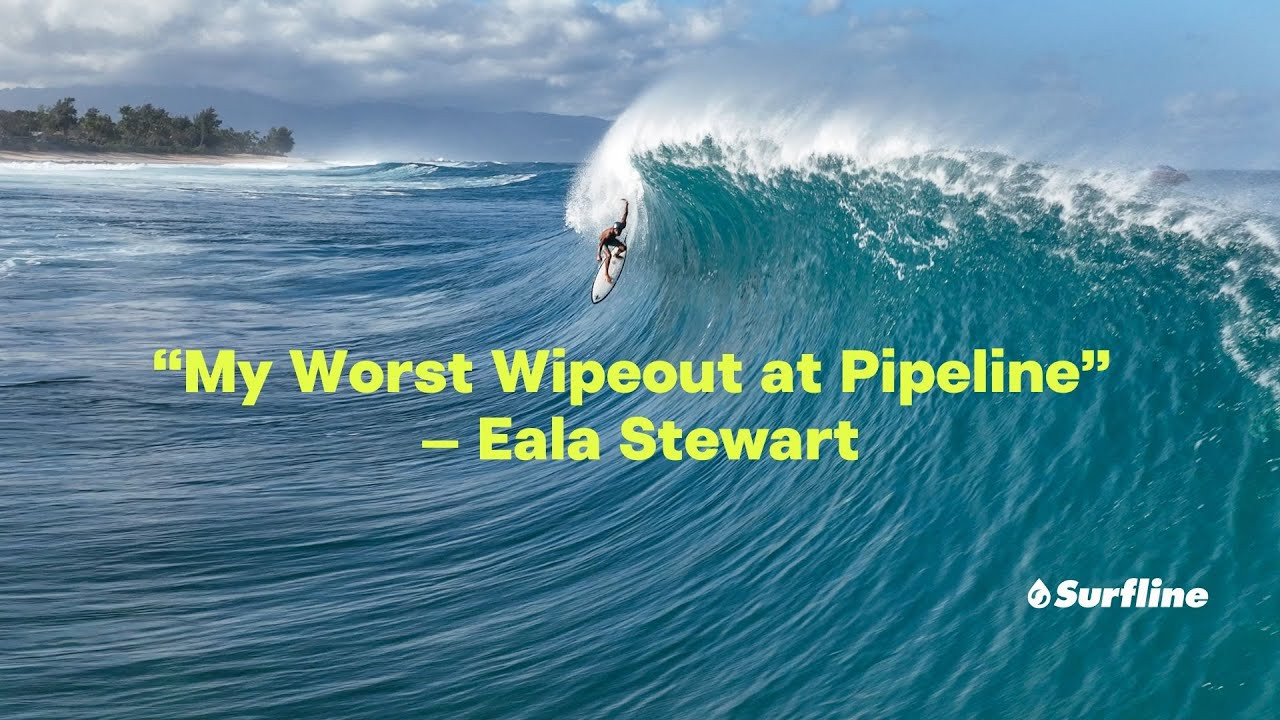 Eala Stewart is a household name on the North Shore of Oahu. The 28-year-old native Hawaiian's exploits at Pipe and beyond have earned him a reputation as a legit underground charger. When a bomb swings his way, the pecking order knows Eala is going to go.<br /><br />Case in point: January 22nd saw the tail end of a very big, very west swell at Pipeline. It was still solid, some cappers on Second Reef, many more detonating on the First Reef, with no shortage of locals and hopeful visitors, all angling for glory. <br /><br />Stewart paddled out clean, found his spot in the lineup and waited. "A lot of cat and mouse," he said. "Where a wash-through set comes through and you gotta come back to the inside to catch a double up." <br /><br />The wave above was Stewart's first attempt that morning. "It looked like a really good, a-frame double-up as it was coming in," he said. "I stood up and did everything I always do, and I was connected -- and then I was in the air going,'this is gonna be a gnarly wipeout -- or let's try to stick this.' I stayed on top of my board thinking I was gonna make the barrel afterwards. Because you never know -- sometimes the ones you don't think you're gonna make are a butter landing and then you come flying out of the barrel." <br /><br />Clearly, this did not happen. He landed in the flats, his fin box got blown off, he got sucked back up and over, hit the reef, glad to have decided to wear a helmet at Pipe for the first time. "Definitely my worst wipeout at Pipe," he said. <br /><br />Filmed by Ryan Moss, Tucker Wooding, and Jake Tellkamp.<br />Thumbnail image by Tucker Wooding<br />Edited by Michael Weybret<br />-----------------------------------<br /> Subscribe: <br /> http://www.youtube.com/subscription_center?add_user=surfline<br /> <br /> Become a Surfline Premium Member: <br /> https://surfl.in/2Cd36tF<br /> ----------------------------------