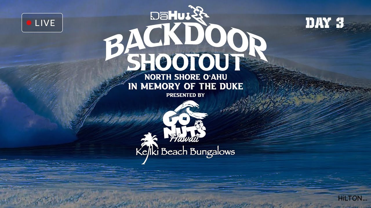 After two days of challenging Pipe, we’re back on for in DaHui’s Backdoor Shootout In Memory of the Duke. It’s smaller and more manageable today -- let’s see where day three gets this hugely talented bunch of chargers.<br />Chapters:<br />00:00 Starting Soon<br />6:26 Start<br />2:59:52 Balram Stack Wave<br />3:11:53 Team 96712: John John Florence, Nathan Florence, Eli Olson, Ivan Florence, Jose Angel <br />4:13:31 Highlights from Day Three<br /><br /> <br />Heats for Day Three, in running order:<br /><br />Round 4 <br /><br />Tubos: Alonso Correa, Sebastian Correa, Gabriel Villaran, Cristobal De Col, Billy Kemper, Martin Jeri, Kalani Rivero<br /><br />Snapt5: Benji Brand, Clay Marzo, Josh Moniz, Mason Ho, Parker Coffin, Seth Moniz<br /><br />Nave: Bruno Santos, Guilherme Johann Peter, Ian Gouveia, Kona Oliveira, Lucas Silveira, Joey Johnston<br /><br />Japan: Guy Sato, Jin Suzuki, Kenshin Matsunaga, Riaru Ito, Sasuke Kawatani, Shinpei Horiguchi, Sogo Harada<br /><br />North Shore Boyz: Eala Stewart, Kala Grace, Legend Chandler, Makai McNamara, Makua Rothman<br /><br />Volcom: Balaram Stack, Makana Pang, Moana Wong, Makai Burdine, Noa Deane<br /><br />96712: Eli Olson, Ivan Florence, Jose Angel, John Florence, Nate Florence<br /><br />A New Earth Project: Kai Lenny, Jamie O'Brien, Carissa Moore, Koa Smith, Shayden Pacarro, Matahi Drollet<br /><br /><br />ABOUT THIS UNIQUE EVENT<br /><br />Teamwork isn’t the first word that typically comes to mind when talking about Pipe. But that’s exactly what’s happening, as the Da Hui Backdoor Shootout in Memory of Duke Kahanamoku returns to the Banzai Pipeline with their tried-and-true, non-elimination team format. <br /><br />Surfers are entered into eight teams, either by sponsor, neighborhood, peer group, or some other affiliation. And competitively, it's definitely on. But, say event organizers, the whole thing is intended to “foster a sense of camaraderie, teamwork, and community spirit among the participants.”<br /><br />The event “emphasizes traditional Hawaiian surfing style and places importance on style, power, and respect for the ocean. Surfers are judged not only on their technical maneuvers but also on their overall approach, wave selection, and ability to navigate the tuberides and come out with control and style.”<br /><br />The holding period is from January 4th-16th, and in addition to the main team comp there will be individual Duke Specialty Events with men's and women's divisions in longboard, SUP and bodysurfing. There’s also heaps of cultural activities on offer: hula performances, traditional Hawaiian music, local food vendors…<br />It’s basically Aloha Incarnate.<br /><br />Subscribe: <br /> http://www.youtube.com/subscription_center?add_user=surfline<br /> <br /> Become a Surfline Premium Member: <br /> https://surfl.in/2Cd36tF<br /> ----------------------------------