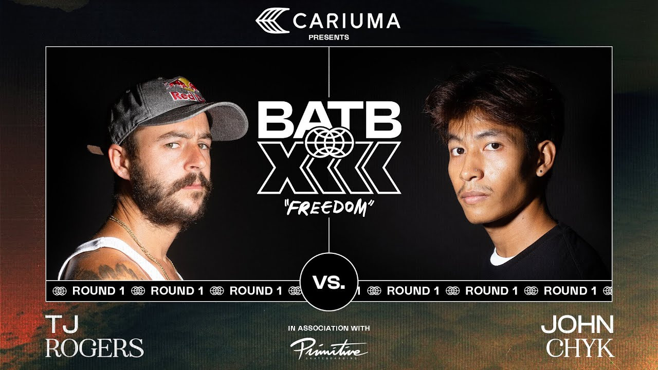 BATB Fight Night Winner John Chyk steps up to the plate against big league slugger TJ Rogers in Round 1 of Battle At The Berrics 13: Freedom, presented by Cariuma @cariumabrand <br /><br />Come to Finals Night with the purchase of an exclusive BATB 13 Finals Night Tickets Board in The Canteen! <br /><br />https://canteen.theberrics.com/collections/batb-13<br /><br />Opening Animation By: David Doran<br />https://www.instagram.com/daviddoran_<br /><br />Special thanks to Cariuma and @Primitiveskateboarding <br /><br />Subscribe to The Berrics: http://bit.ly/TheBerricsYoutube<br /><br />The Berrics is one of the world's largest skateboarding media companies founded by professional skateboarders Steve Berra and Eric Koston in December of 2007 that covers skate news, video parts, contests, music, culture, and more. Berra + Eric = Berrics<br /><br />With over 10,000 skateboarding videos under their belt, including Battle at The Berrics, Do A Kickflip and Life on Video, The Berrics is not only one of the most popular online platforms in skate culture but one of the most famous skate spots in the world. Tune in regularly to watch videos with @TonyHawk, @Prod84skate, @nyjah, Yuto Horigome, Rayssa Leal and many more.<br /><br />Subscribe to The Berrics: http://bit.ly/TheBerricsYoutube<br /><br />Daily Videos and More: http://theberrics.com<br />Shop our Online Store: https://canteen.theberrics.com/<br />Follow The Berrics on Instagram: http://instagram.com/berrics<br />Follow The Berrics on TikTok: https://www.tiktok.com/@berrics?<br />Follow The Berrics on Facebook: http://fb.com/berrics<br />Follow The Berrics on Twitter: http://twitter.com/berrics<br /><br />#Skateboarding #Berrics #TheBerrics #SkateboardingIsFun