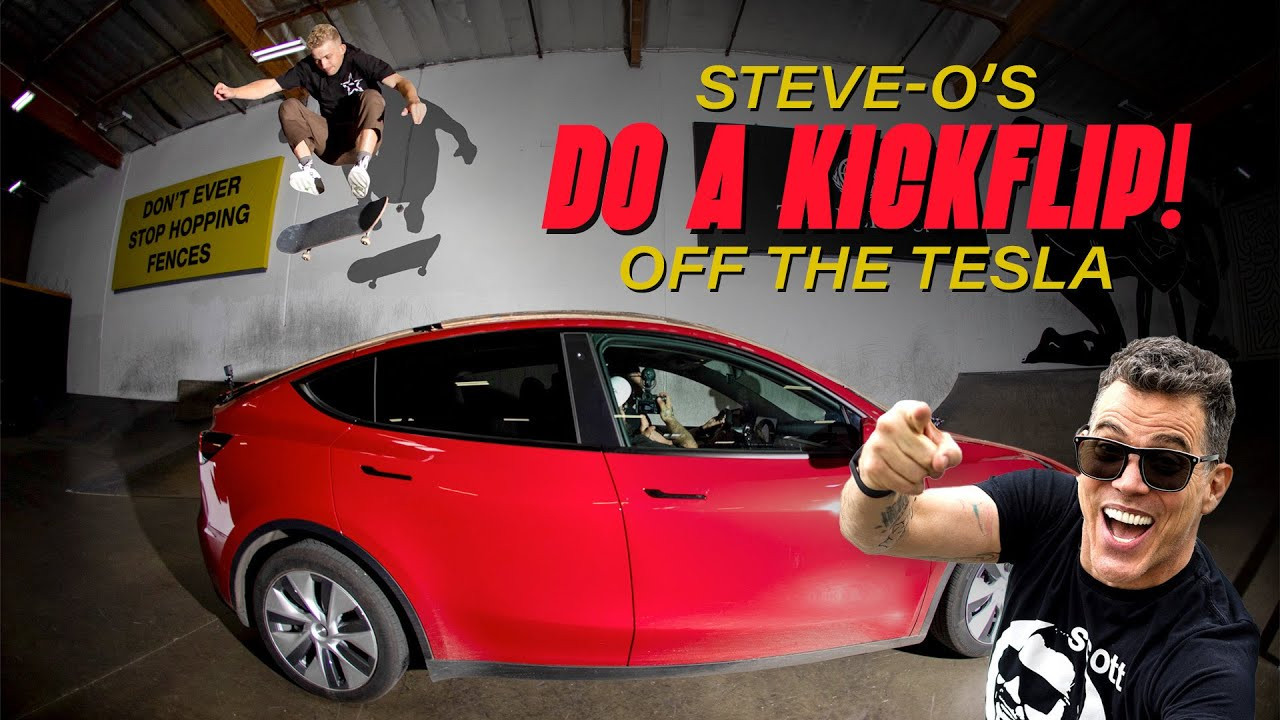 “Do A Kickflip!” alumni @steveo is back for more and he wants to go bigger than ever for his Birthday! This time, instead of yelling “Do A Kickflip!” out of the car window, the Jackass star put out the challenge for someone to kickflip off his moving Tesla. As luck would have it, Garrett Ginner was eager to answer the call. After all, when Steve-O wants a kickflip for his birthday… you Do A Kickflip!<br /><br />Celebrate Steve-O's birthday in style with an autographed "Do A Kickflip!" board available now in The Canteen!<br /><br />https://canteen.theberrics.com/products/autographed-steve-o-do-a-kickflip-deck?_pos=1&_fid=9fa1401df&_ss=c<br /><br />Subscribe to The Berrics: http://bit.ly/TheBerricsYoutube<br /><br />The Berrics is one of the world's largest skateboarding media companies founded by professional skateboarders Steve Berra and Eric Koston in December of 2007 that covers skate news, video parts, contests, music, culture, and more. Berra + Eric = Berrics<br /><br />With over 10,000 skateboarding videos under their belt, including Battle at The Berrics, Do A Kickflip and Life on Video, The Berrics is not only one of the most popular online platforms in skate culture but one of the most famous skate spots in the world. Tune in regularly to watch videos with @TonyHawk, @Prod84skate, @nyjah, Yuto Horigome, Rayssa Leal and many more.<br /><br />Subscribe to The Berrics: http://bit.ly/TheBerricsYoutube<br /><br />Daily Videos and More: http://theberrics.com<br />Shop our Online Store: https://canteen.theberrics.com/<br />Follow The Berrics on Instagram: http://instagram.com/berrics<br />Follow The Berrics on TikTok: https://www.tiktok.com/@berrics?<br />Follow The Berrics on Facebook: http://fb.com/berrics<br />Follow The Berrics on Twitter: http://twitter.com/berrics<br /><br />#Skateboarding #Berrics #TheBerrics #SkateboardingIsFun