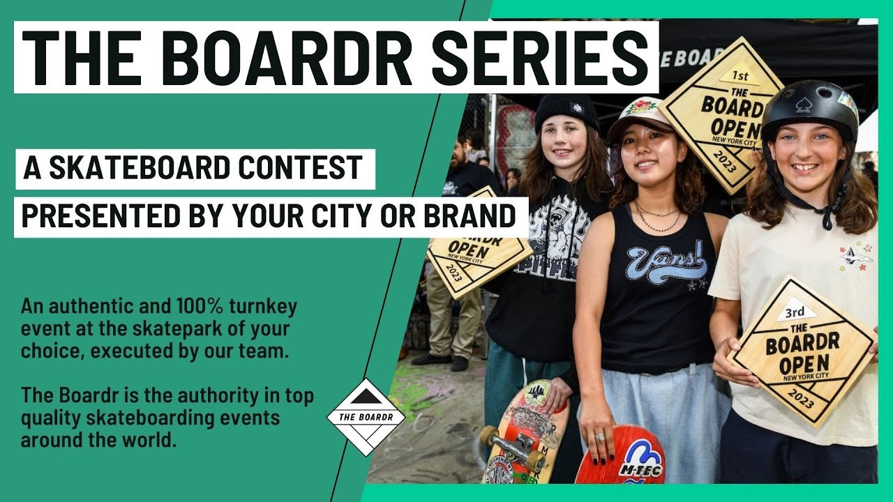 Rob Meronek recently gave a presentation with Scout and the Huddle Up Group on how tourism boards at various cities can have an authentic skateboarding event in their city.<br /><br />The Boardr Series is a 100% turnkey skateboarding contest executed at a facility in your city by The Boardr and its staff. We come with the equipment, technology, sound, staff, and all other infrastructure needed to run the event, including pre-event promotion and awareness through our network of followers in the skateboarding competition space.