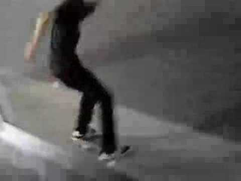 Zach Lyons switch pivots to regs, with a suspicious looking dreaded figure dancing in the rafters. <br /> <br /> For more information on this link, go to :<br /> <br /> http://www.dgk-skateboards.com<br /> http://www.expedition-one.com<br /> http://www.organikaskateboards.com<br /> http://www.thekayocorp.com