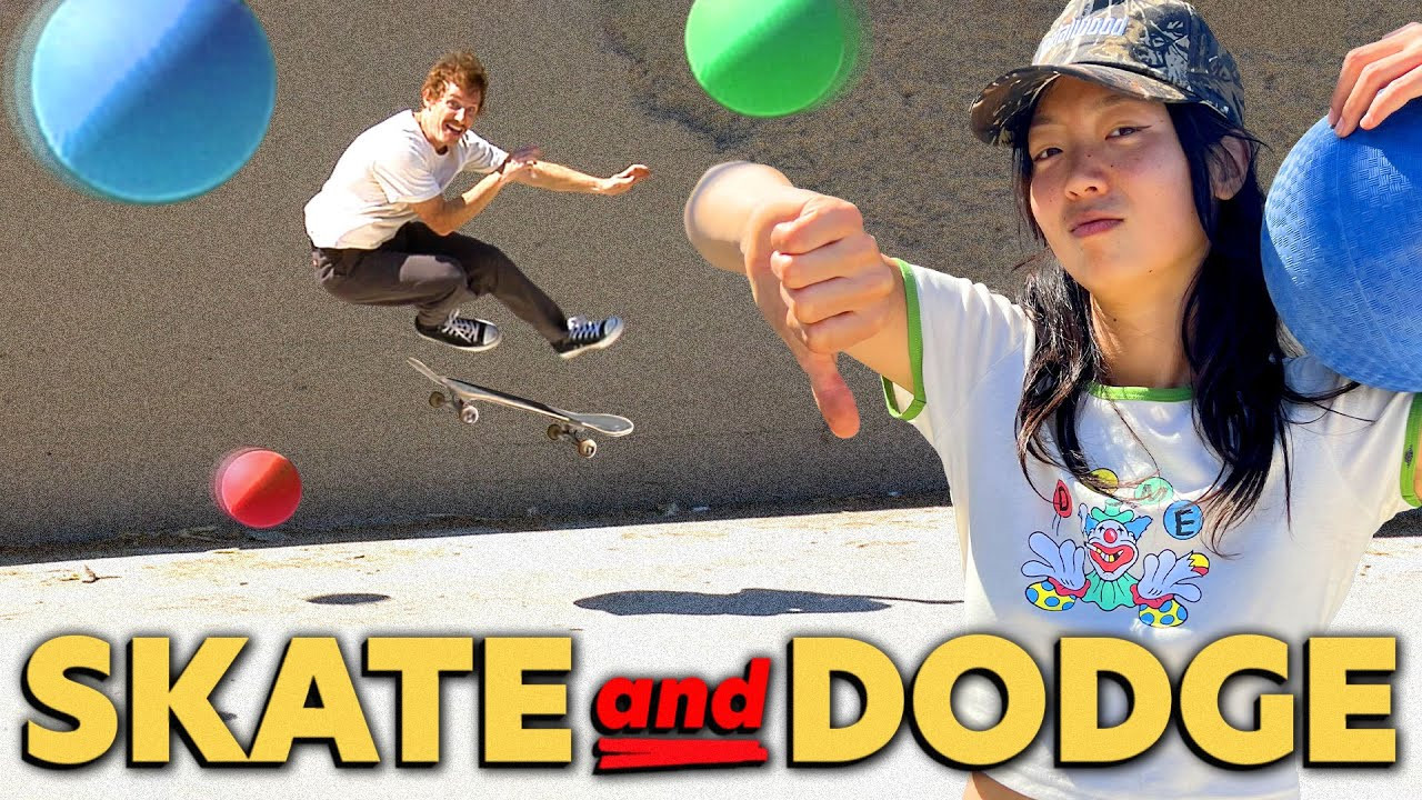 A game of S.K.A.T.E combined with a game of Dodgeball = "Skodge Ball"
