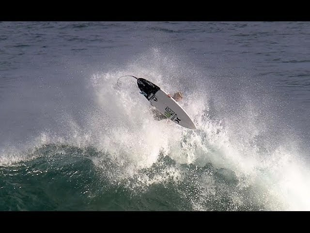 Hawaiian surfer John John Florence drops a perfect ten-point ride during round four of the Rip Curl Pro Bells Beach, stop #3 on the 2014 Samsung ASP World Championship Tour. Footage courtesy ASP.