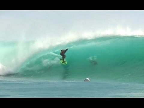 Tube gurus Chris Ward, Tom Carroll, Laurie Towner, and Christian Fletcher at Padang Padang—the wave so good they had to name it twice.