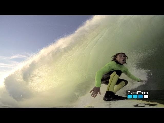 Mark Healey GoPro Mavericks<br />GoPro test pilot Mark Healey goes left and Mavericks during the 2013 Mavericks Invitational.