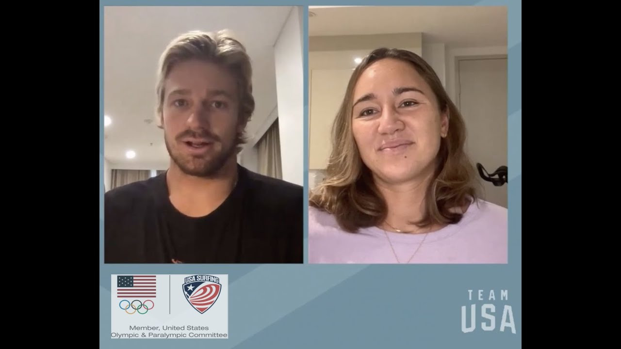 Surfing is set to make its debut on the world’s largest sporting stage - the #TokyoOlympics 🇯🇵<br /><br />Team USA Olympic surfers Carissa Moore and Kolohe Andino shared what it will mean to compete in surfing’s first Olympics during a virtual news conference moderated by USA Surfing press officer Becky Fleischauer while the surfers were in quarantine in Australia. <br /><br />In this segment, Brother and Riss share what new audiences can expect when they watch surfing for the first time, and how the Olympics might change surfing. Thanks Carissa and Kolohe! 💪🏽🇺🇸 We are so stoked on this team! Learn more at usasurfing.org<br /><br />#WeAreTeamUSA