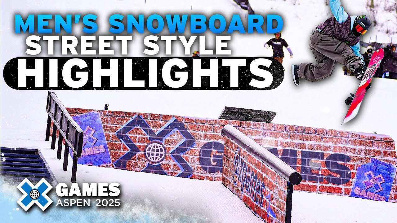 Watch the Men’s Snowboard Street Style highlights from X Games Aspen 2025!<br /><br />The Street Style course is heavily inspired by obstacles that you’d find in any urban area. Primarily the obstacles include stairsets, handrails, ledges, and walls that require a more aggressive riding style to tackle. <br /><br />Street Style is judged on originality, difficulty, creativity, style, and trajectory.<br /><br />Rules at Glance:<br />Playoffs: 2 heats of 4 riders, 10 minute jam session. The best attempt will count as their score and the top 2 riders will advance to the final.<br />Final: 1 Heat of 4, 10 minute jam session, rider with best overall impression on judges wins.<br /><br /><br />____<br /><br />X Games — your destination for all things action sports, music, lifestyle and everything in between. <br /><br />Visit our official homepage at http://xgames.com for more coverage and highlights.<br /><br />SUBSCRIBE: https://www.youtube.com/XGames<br /><br />Check us on Social @XGames:<br />Instagram ► https://instagram.com/xgames<br />TikTok ► https://www.tiktok.com/@XGames<br />Twitter ► https://twitter.com/xgames<br />Facebook ► https://facebook.com/XGames<br />Twitch ► https://www.twitch.tv/xgames<br />Snapchat ► @xgames<br />Text Us! ► (772) 494-2637<br /><br />Thanks for watching #XGames!