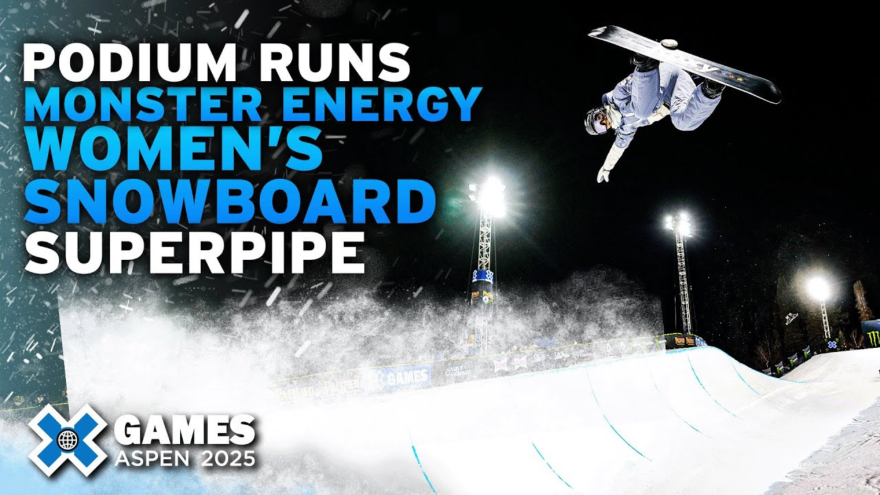 Watch the top podium runs from Monster Energy Women’s Snowboard SuperPipe at X Games Aspen 2025!<br /><br />The X Games SuperPipe is approximately 567 feet long and 66 feet wide, with 22-foot walls. Snowboarders link tricks from wall to wall, attempting to get the most amplitude and maintain flow between tricks. In the men's and women’s finals, each rider will have three runs to link their best tricks. <br /><br />SuperPipe is judged on progression, execution, difficulty, variety and amplitude.<br /><br />WATCH LIVE & FREE ON ROKU:<br />Join us for the ultimate celebration of action sports! For the full X Games Aspen 2025 schedule, click here: xgames.com/howtowatch <br /><br />#XGames #XGamesAspen #snowboarding<br />____<br /><br />X Games — your destination for all things action sports, music, lifestyle and everything in between. <br /><br />Visit our official homepage at http://xgames.com for more coverage and highlights.<br /><br />SUBSCRIBE: https://www.youtube.com/XGames<br /><br />Check us on Social @XGames:<br />Instagram ► https://instagram.com/xgames<br />TikTok ► https://www.tiktok.com/@XGames<br />Twitter ► https://twitter.com/xgames<br />Facebook ► https://facebook.com/XGames<br />Twitch ► https://www.twitch.tv/xgames<br />Snapchat ► @xgames<br />Text Us! ► (772) 494-2637<br /><br />Thanks for watching #XGames!