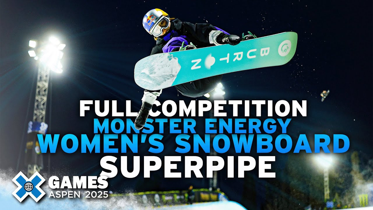 Watch the full Monster Energy Women’s Snowboard SuperPipe event from X Games Aspen 2025! <br /><br />How medal event is judged:<br />1 heat of 16 athletes competing with two :45 second runs each. Best run counts, scored 1-100. If an athlete falls during their run, the clock buzzer will sound and the run is over. Top 8 athletes from the elimination will advance to the final. Judges will score competitors throughout the contest.<br /><br />HOW TO WATCH<br />Join us for the ultimate celebration of action sports! For the full X Games Aspen 2025 schedule, click here: xgames.com/howtowatch <br /><br />#XGames #XGamesAspen #snowboarding #XGamesAspen2025<br /><br />____<br /><br />X Games — your destination for all things action sports, music, lifestyle and everything in between. <br /><br />Visit our official homepage at http://xgames.com for more coverage and highlights.<br /><br />SUBSCRIBE: https://www.youtube.com/XGames<br /><br />Check us on Social @XGames:<br />Instagram ► https://instagram.com/xgames<br />TikTok ► https://www.tiktok.com/@XGames<br />Twitter ► https://twitter.com/xgames<br />Facebook ► https://facebook.com/XGames<br />Twitch ► https://www.twitch.tv/xgames<br />Snapchat ► @xgames<br />Text Us! ► (772) 494-2637<br /><br />Thanks for watching #XGames!