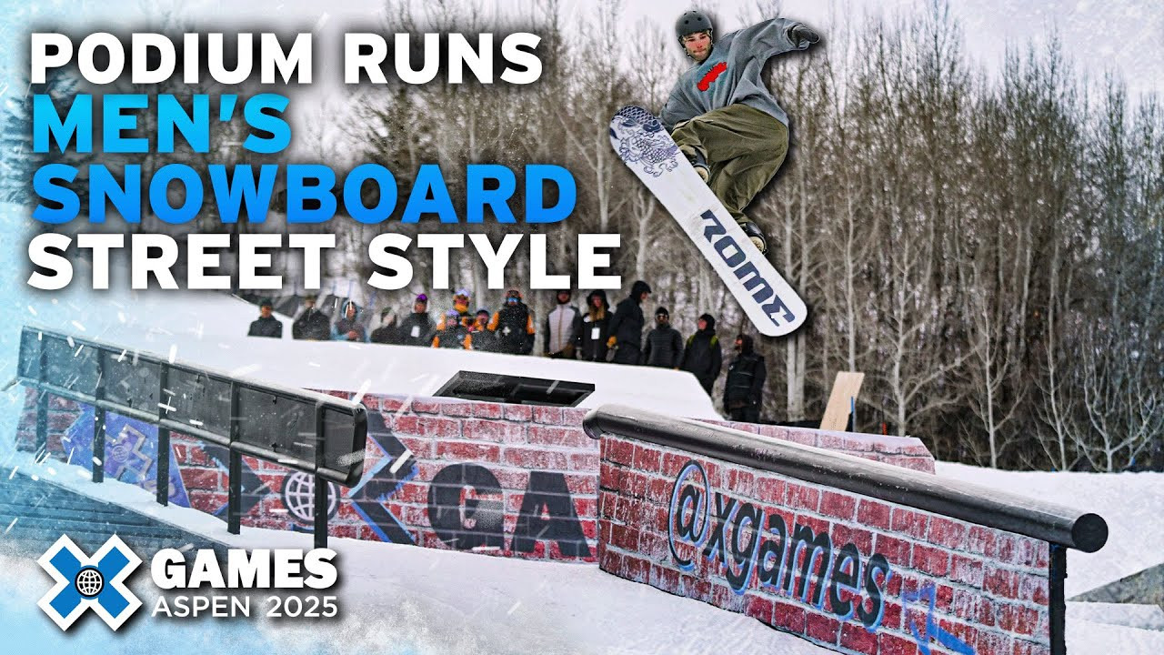Watch the top podium runs from Men’s Snowboard Street Style at X Games Aspen 2025!<br /><br />How medal event is judged:<br />1 heat of 8 athletes participating in 3 runs each. Best run counts, with the best run ranked 1-8. Judges will rank competitors throughout the contest.<br /><br />#XGames #XGamesAspen #snowboarding #XGamesAspen2025<br /><br />____<br /><br />X Games — your destination for all things action sports, music, lifestyle and everything in between. <br /><br />Visit our official homepage at http://xgames.com for more coverage and highlights.<br /><br />SUBSCRIBE: https://www.youtube.com/XGames<br /><br />Check us on Social @XGames:<br />Instagram ► https://instagram.com/xgames<br />TikTok ► https://www.tiktok.com/@XGames<br />Twitter ► https://twitter.com/xgames<br />Facebook ► https://facebook.com/XGames<br />Twitch ► https://www.twitch.tv/xgames<br />Snapchat ► @xgames<br />Text Us! ► (772) 494-2637<br /><br />Thanks for watching #XGames!