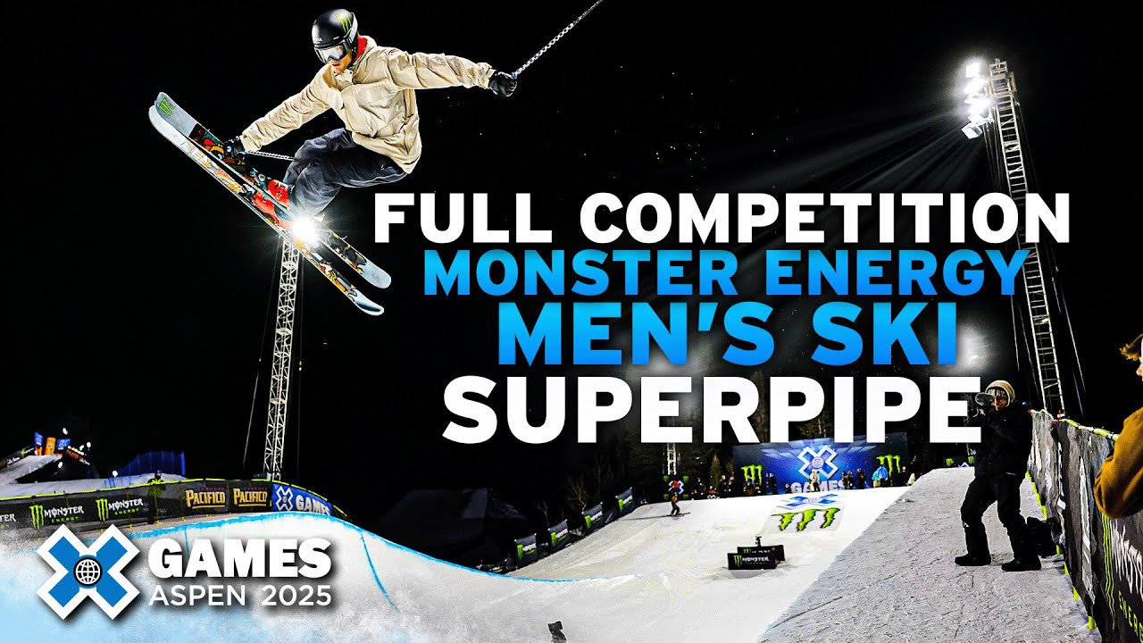 Watch the full Monster Energy Men’s Ski SuperPipe event from X Games Aspen 2025! <br /><br />How medal event is judged:<br />1 heat of 16 athletes competing with two :45 second runs each. Best run counts, scored 1-100. If an athlete falls during their run, the clock buzzer will sound and the run is over. Top 8 athletes from the elimination will advance to the final. Judges will score competitors throughout the contest.<br /><br />HOW TO WATCH<br />Join us for the ultimate celebration of action sports! For the full X Games Aspen 2025 schedule, click here: xgames.com/howtowatch <br /><br />____<br /><br />X Games — your destination for all things action sports, music, lifestyle and everything in between. <br /><br />Visit our official homepage at http://xgames.com for more coverage and highlights.<br /><br />SUBSCRIBE: https://www.youtube.com/XGames<br /><br />Check us on Social @XGames:<br />Instagram ► https://instagram.com/xgames<br />TikTok ► https://www.tiktok.com/@XGames<br />Twitter ► https://twitter.com/xgames<br />Facebook ► https://facebook.com/XGames<br />Twitch ► https://www.twitch.tv/xgames<br />Snapchat ► @xgames<br />Text Us! ► (772) 494-2637<br /><br />Thanks for watching #XGames!