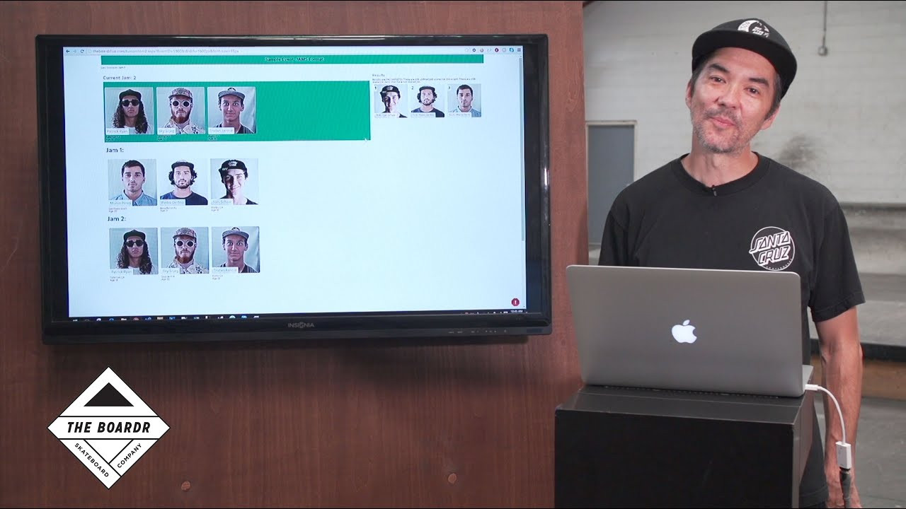 In this new video on The Boardr Live, I'm going over some extra features beyond the basics of simple event execution. I'm reviewing the TV monitor options for making your event look super pro. Then I'm going over the headshots procedure. We'd love for you to use headshots and can help you get that done faster. We'll even upload your headshots for you. Finally, I'm showing you how you can use our tools to evaluate the quality of your judging. Thanks to everyone out there using The Boardr Live to run your skateboard shindig. We're adding and improving it after every single event we do. After all this time, we're still learning. Check the original video that shows full event execution from start to finish here: http://theboardr.com/post/The_Boardr_Live_App_Demo