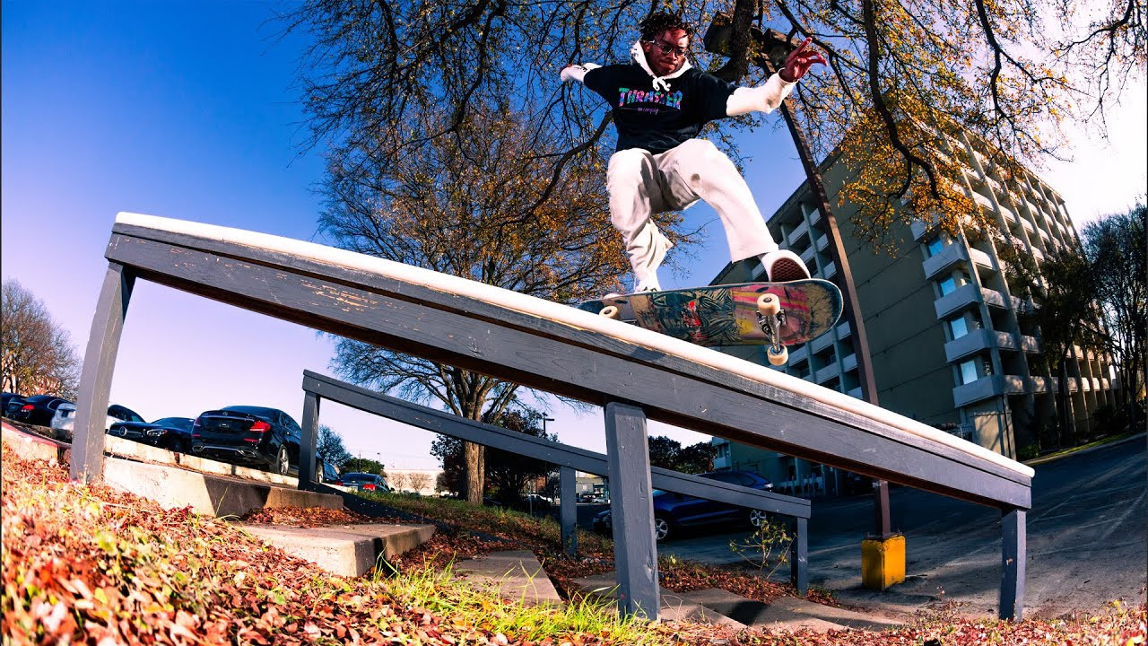 Garrett Young, Max Taylor, Ryan Thompson and the No Comply crew go round for round on an immaculate out ledge before Max Jang shuts it down with an ungodly 360 flip. Texas got some talent.<br /><br /> This Thrasher X No Comply collab celebrates one of the best shops in the biz.<br /> <br />Keep up with Thrasher Magazine here:<br /> http://www.thrashermagazine.com<br /> http://www.facebook.com/thrashermagazine<br /> http://www.instagram.com/thrashermag<br /> http://www.twitter.com/thrashermag