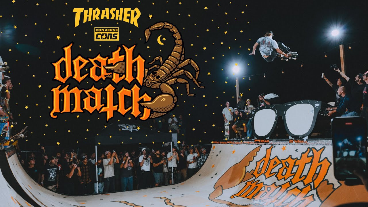 From Too $hort, SPEED and Scowl on-stage to the scorpion's stinger, this year's Death Match sent bodies flying in every direction. Jump in with GT, Pedro, Gavin, Bryce and a horde of the heaviest hitters. <br /><br />Thanks to CONS for making it happen.<br /><br />Music Featured:<br />SPEED “Real Life Love” Music and lyrics written by Jem Siow<br />Produced, Recorded, and Mixed by Elliott Gallart at The Chameleon Studios Mastered by Brad Boatright at Audiosiege. Courtesy of Flatspot Records, Published by Warner Chappell<br /> <br /> Keep up with Thrasher Magazine here:<br /> http://www.thrashermagazine.com<br /> http://www.facebook.com/thrashermagazine<br /> http://www.instagram.com/thrashermag<br /> http://www.twitter.com/thrashermag