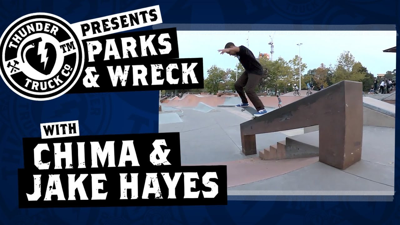 Chima Ferguson and Jake Hayes. Thunder Parks & Wreck at Belconnen Skatepark in Australia. <br /><br />https://www.instagram.com/chimaferguson/ https://www.instagram.com/jakehayes/<br />https://www.instagram.com/thundertrucks/<br />http://www.thundertrucks.com<br />https://www.facebook.com/thunder.trucks/<br />https://www.twitter.com/thundertrucks/