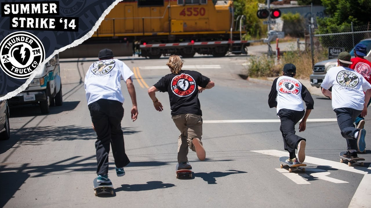 Thunder Trucks Summer Strike '14 Apparel. Available Now In Select Skate Shops Worldwide. <br /><br />Find Local Thunder Authorized Dealers and more at: <br /><br />http://www.thundertrucks.com/strike14/<br /><br />http://instagram.com/thundertrucks<br /><br />https://www.facebook.com/Thunder.Trucks