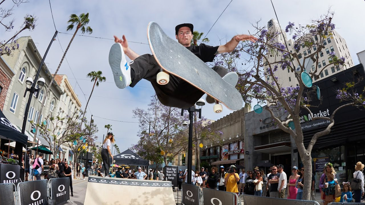 On Saturday June 17, Oakley hosted another "Go Skate" day in front of its store on Santa Monica's Third Street Promenade. There was a mini ramp session open to the public, pro demos, giveaways and new product on display. The Girl Is Not A 4 Letter Word crew, Liam Pace, Ruby Lilley, Grace Marhoefer, Cookie, Appleyard, Jordan Maxham and Sierre Fellers all got down.<br /> We were invited up to check it all out. Peep the full article at skateboarding.com.<br />Video by Collin Schwartz https://www.instagram.com/schwartzvideo/<br />Photo by Blair Alley https://www.instagram.com/blair.alley/
